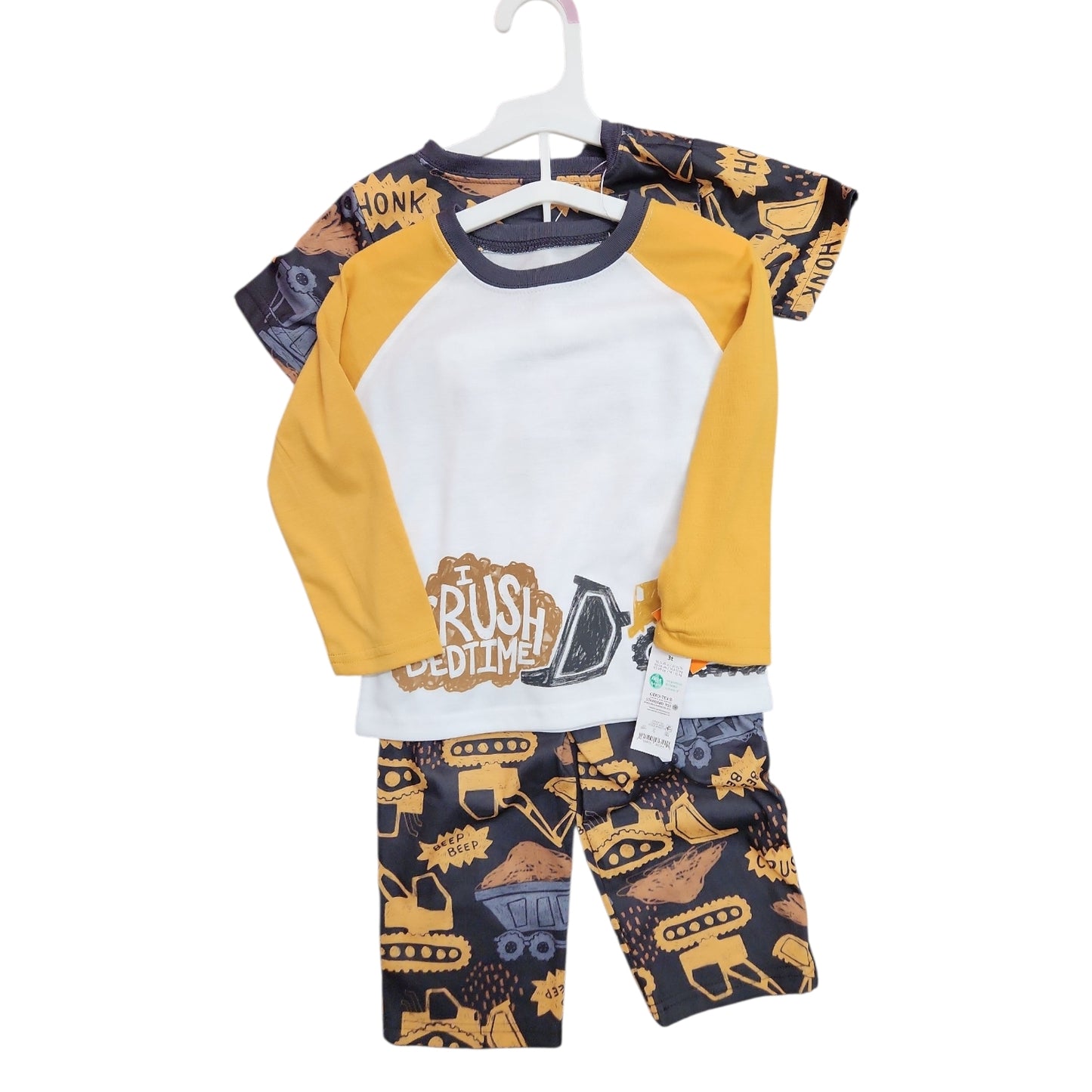 Just One You (D) Yellow Toddler Size 3T Boy's 3PCSleepwear
