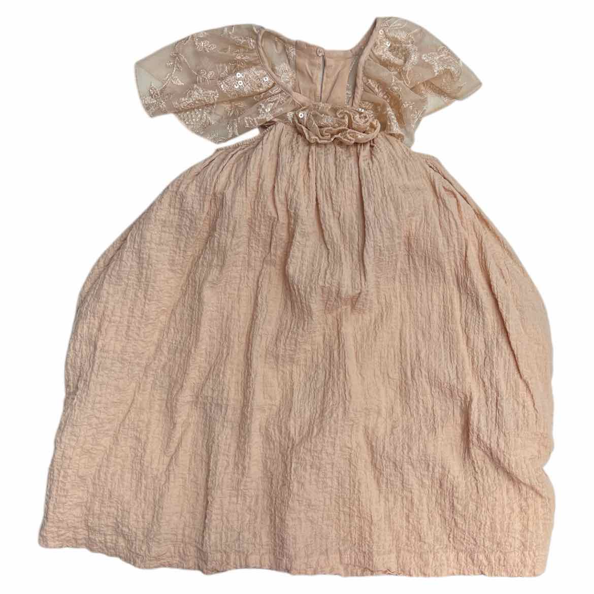 Zara (B) Peach Youth Size 7 Girl's CasualDress