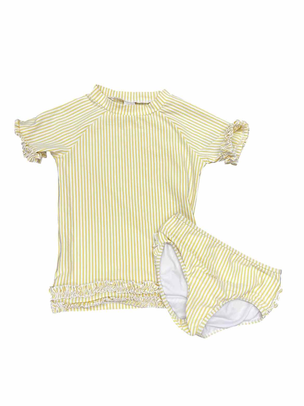 Ruffle Butts and Rugg (B) Yellow Youth Size 8 Girl's 2PCSwimwear