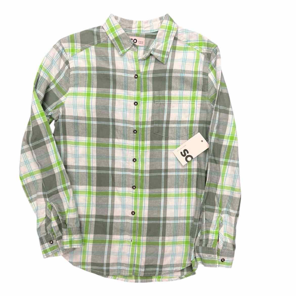 SO (C) Green Youth Size 10-12 Girl's ButtondownLS