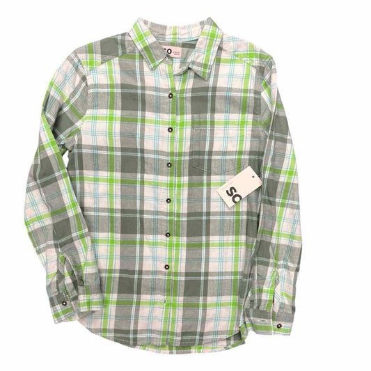 SO (C) Green Youth Size 10-12 Girl's ButtondownLS