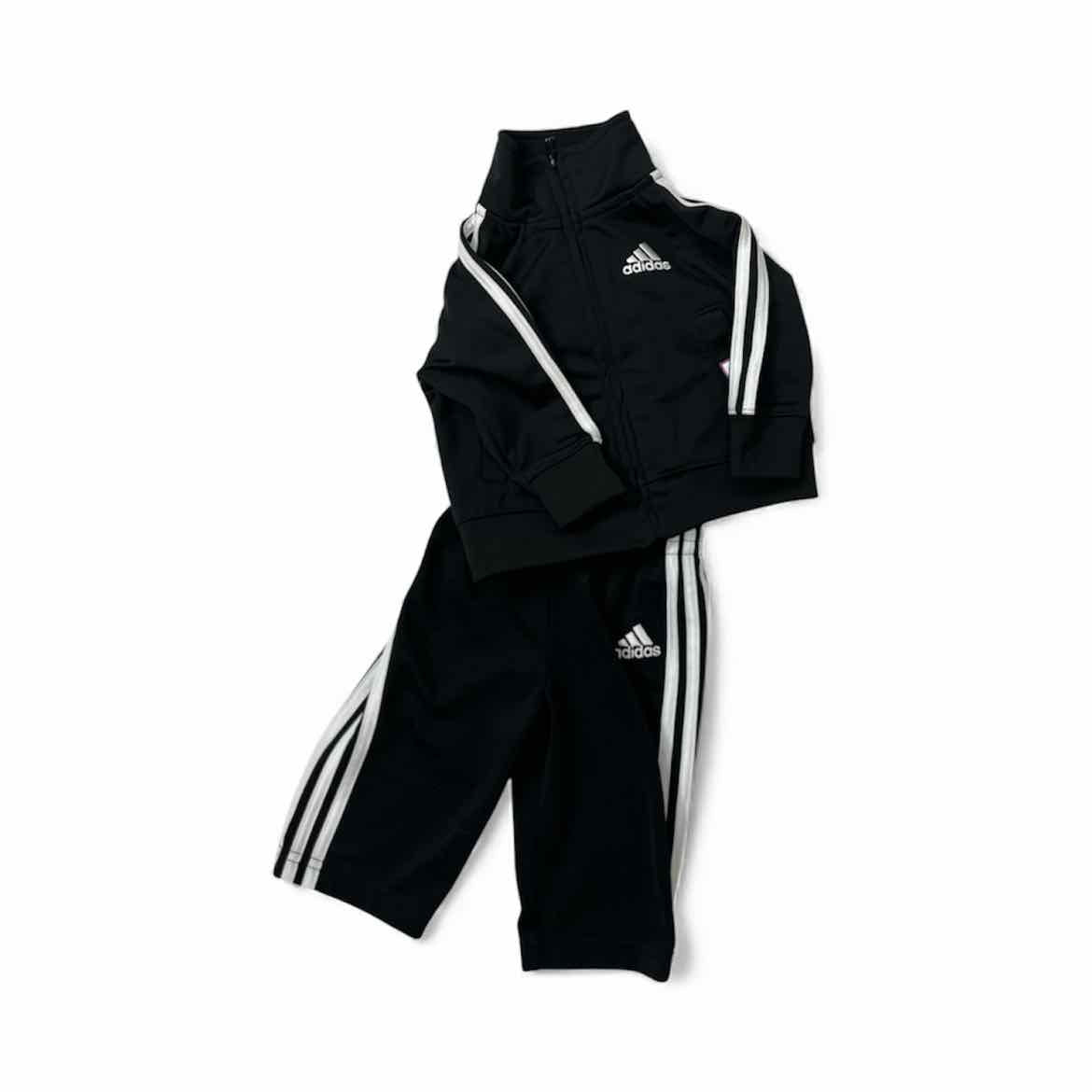 Adidas (B) Black Infant Size 3 MO 2PC Athletic Pant Suit
