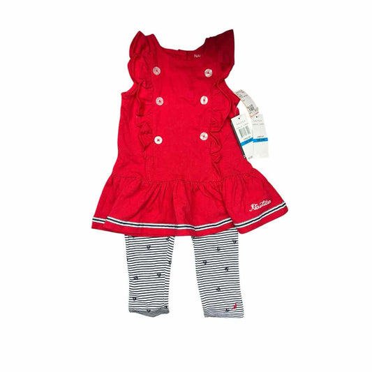 Nautica (B) Red Infant Size 24 MO Girl's 2PC Casual