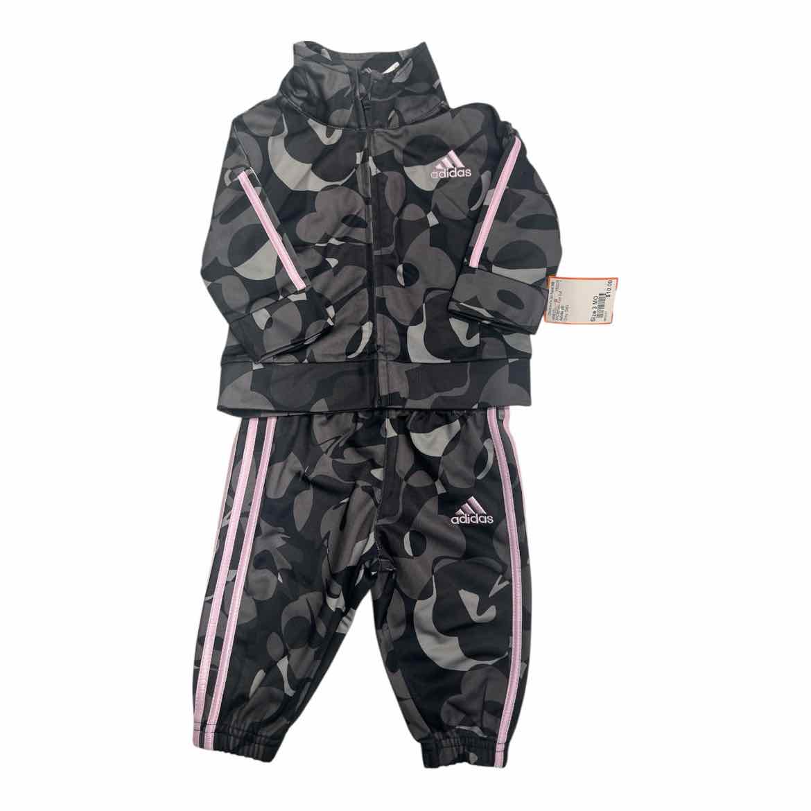 Adidas (B) Grey Infant Size 3 MO Girl's 2PC Athletic Pant Suit