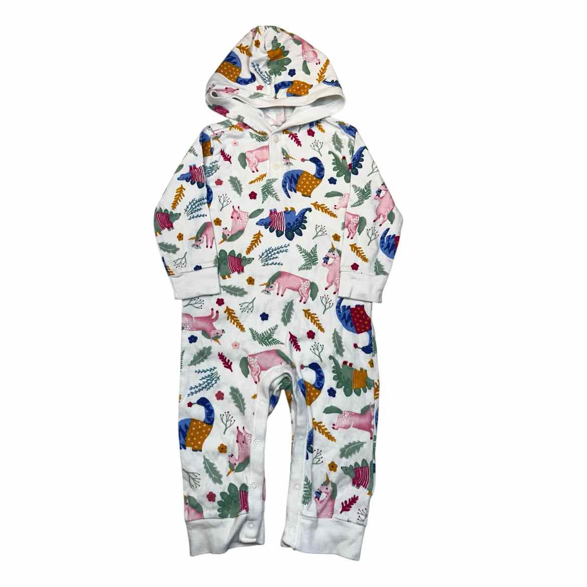 Old Navy (C) White Print Infant Size 12-18 MO Girl's 1PC Casual