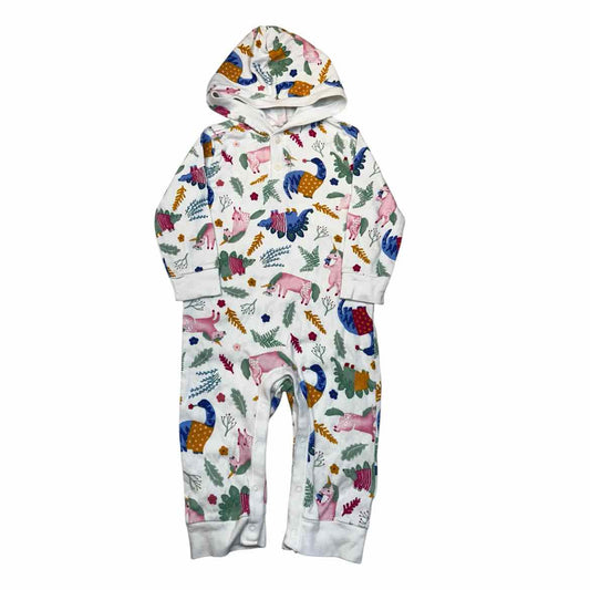 Old Navy (C) White Print Infant Size 12-18 MO Girl's 1PC Casual