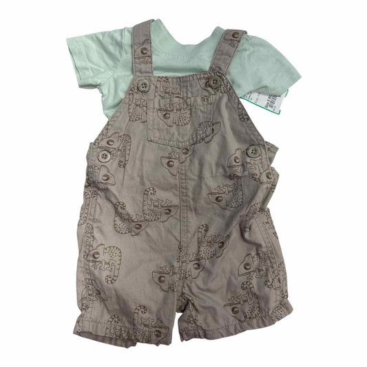Carters (C) Tan Infant Size 6 MO Boy's 2PC Overall Short