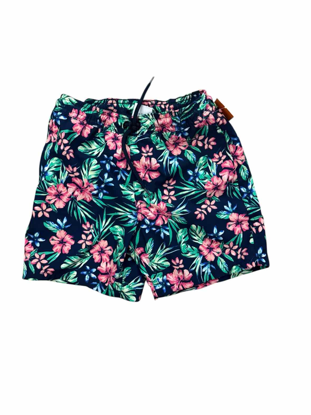 Lands End Navy Print Youth Size 6-7 Boy's SwimTrunks