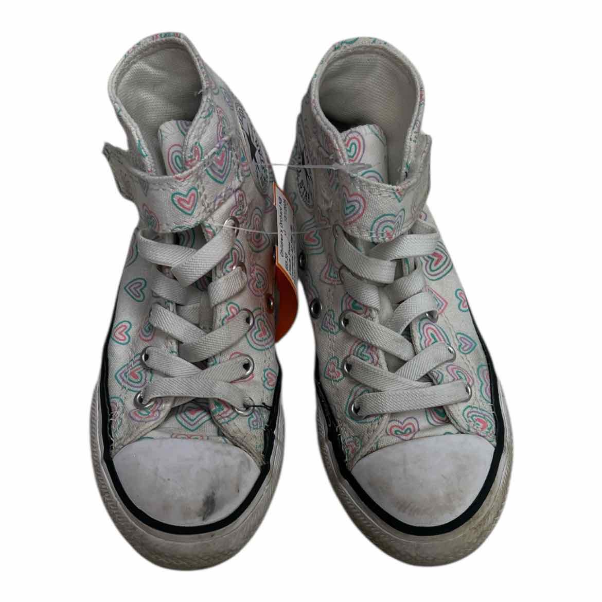 Converse All Star (B) White Print Youth Shoe Size 12 (Youth) Girl's Casual Shoes