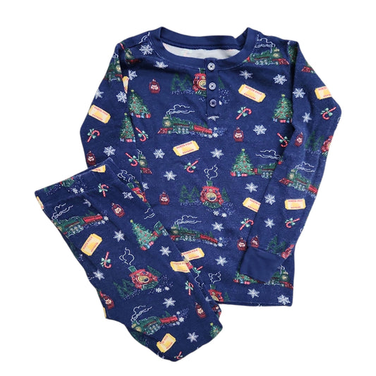 Gymboree (C) Navy Print Youth Size 6 2PCSleepwear