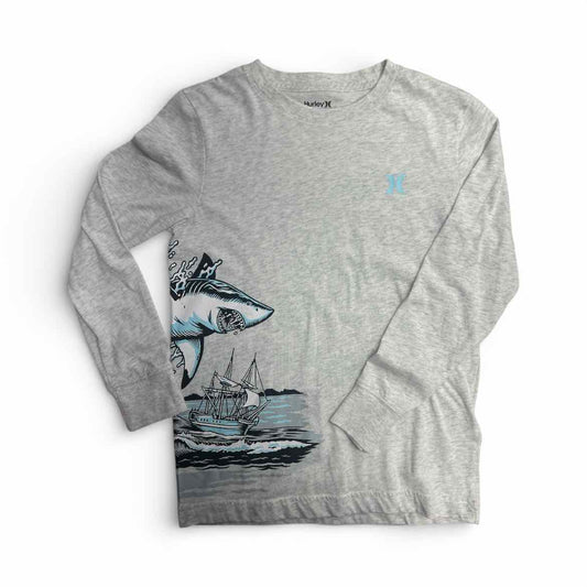Hurley (B) Grey Youth Size 8-10 Boy's LSTopBasic