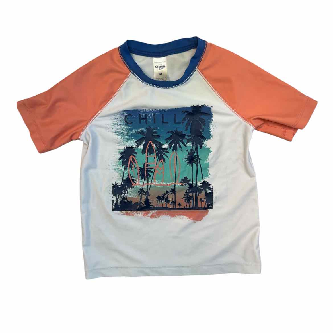 OshKosh BGosh (B) White Toddler Size 4 Boy's SwimTop
