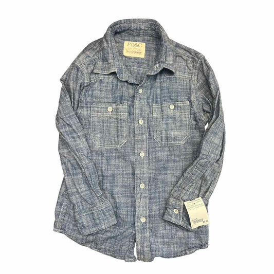 Paper Denim And Cloth (A) Blue Toddler Size 5 Boy's ButtondownLS