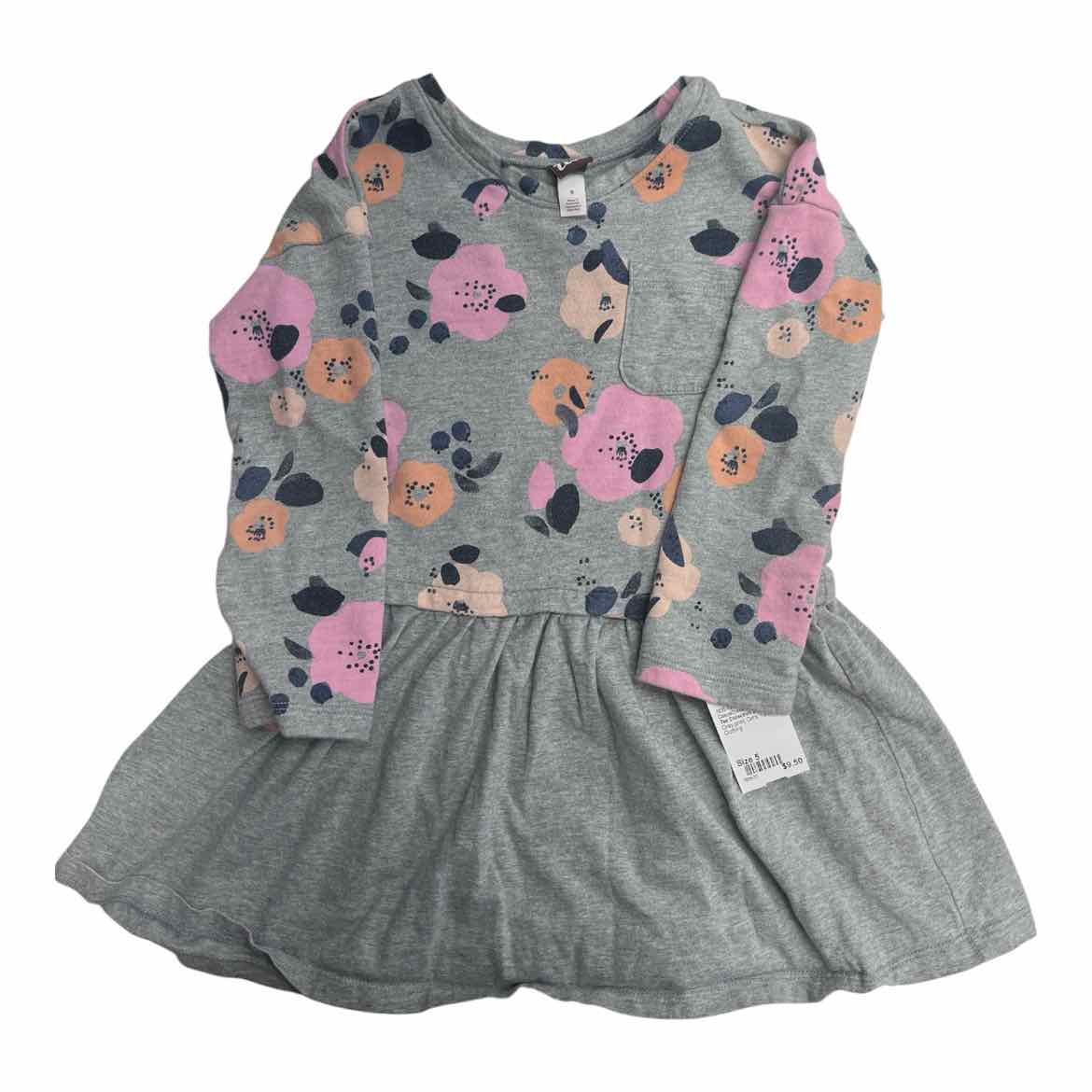 Tea Collection (A) Grey print Toddler Size 5 Girl's CasualDress