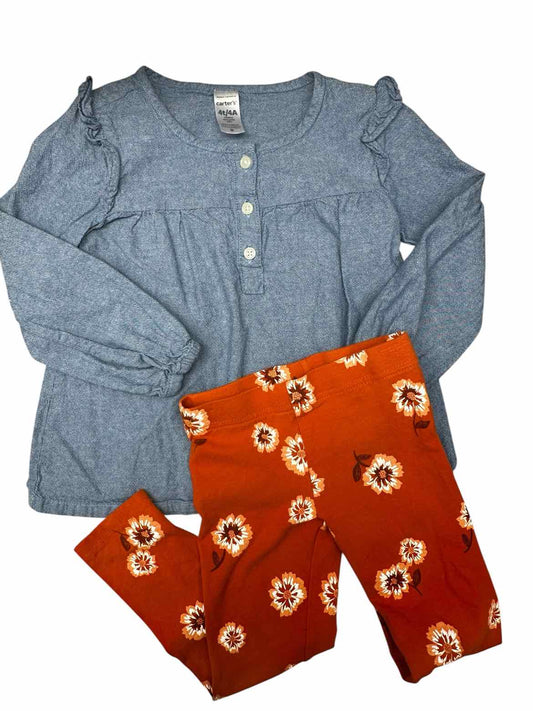 Carters (C) Blue Toddler Size 4T Girl's 2PCCasual
