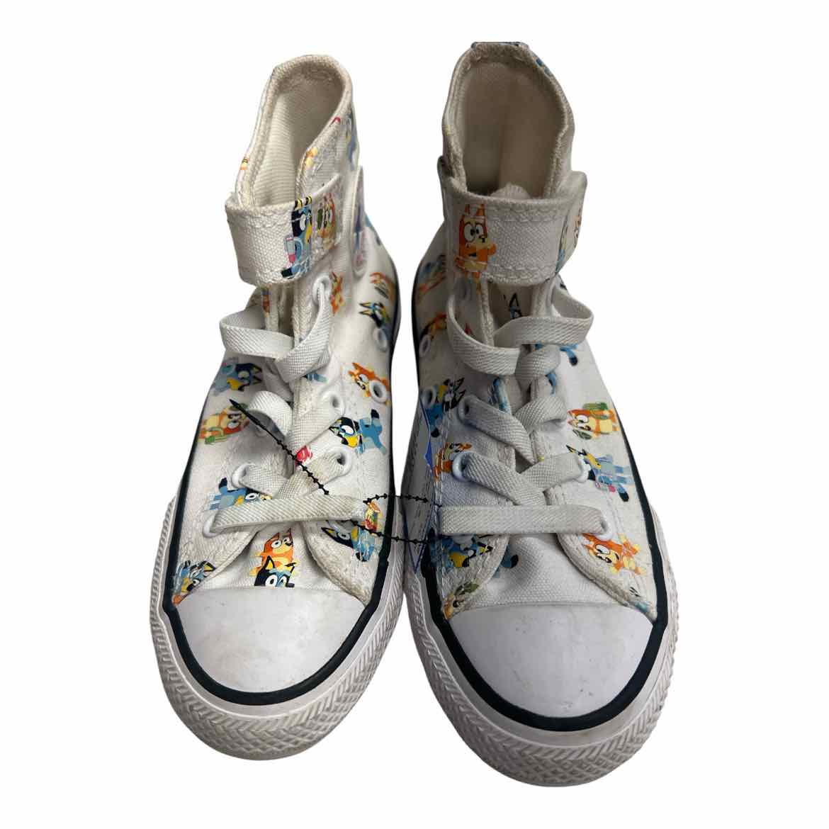 Converse All Star (B) White Print Youth Shoe Size 13 (Youth) Girl's Casual Shoes