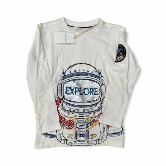 B Brand White Youth Size 7-8 LSTop