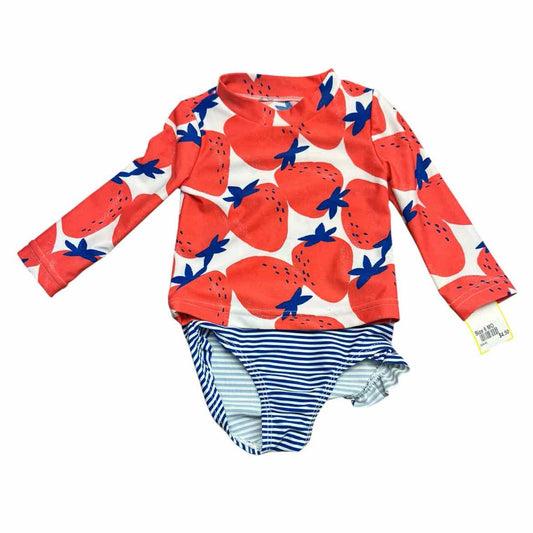 Just One You (D) Red Print Infant Size 6 MO Girl's 2PCSwimwear