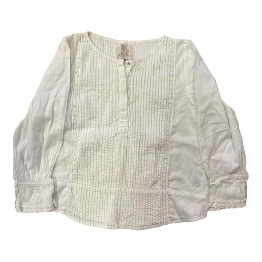 Peek (A) White Youth Size 8 Girl's LSTop