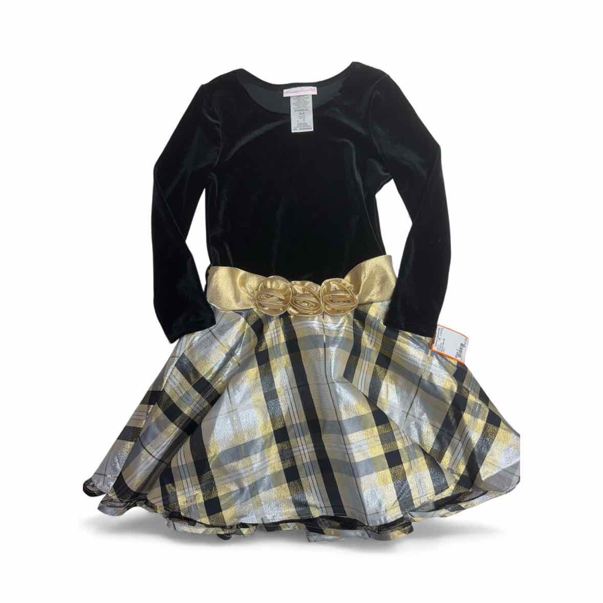 Bonnie Jean (B) Gold Youth Size 7 PartyDress