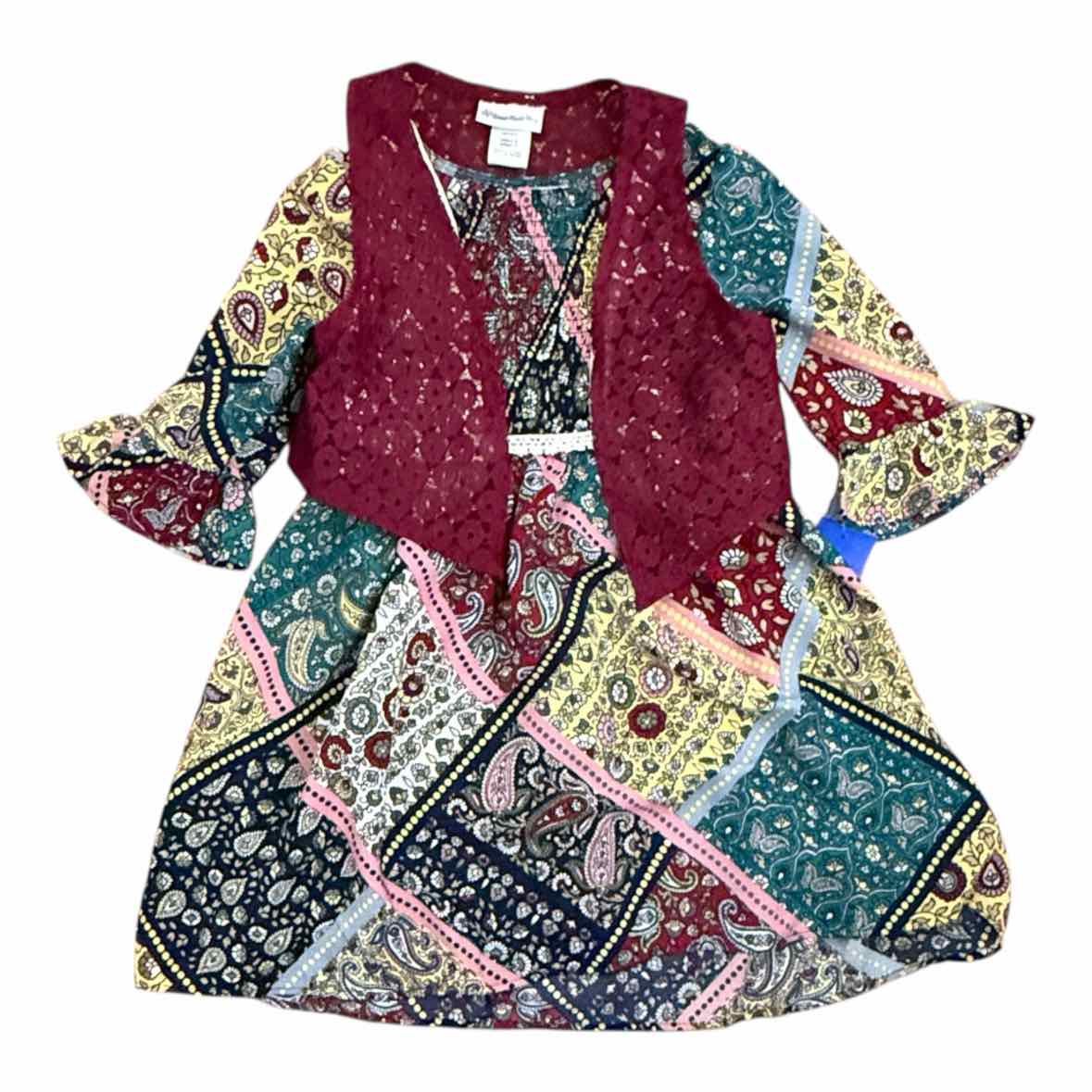 Sweet Heart Rose (C) Maroon Toddler Size 5 CasualDress